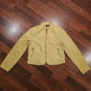 PRADA Cotton Zip Moto Crop Jacket Size Large L
